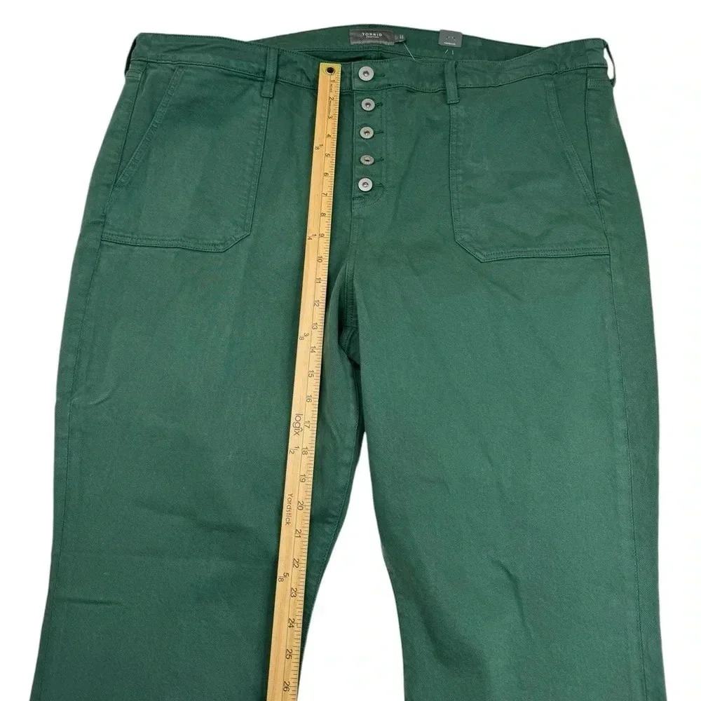 Torrid Hi Rise Straight Leg Green Cargo Jeans NWT